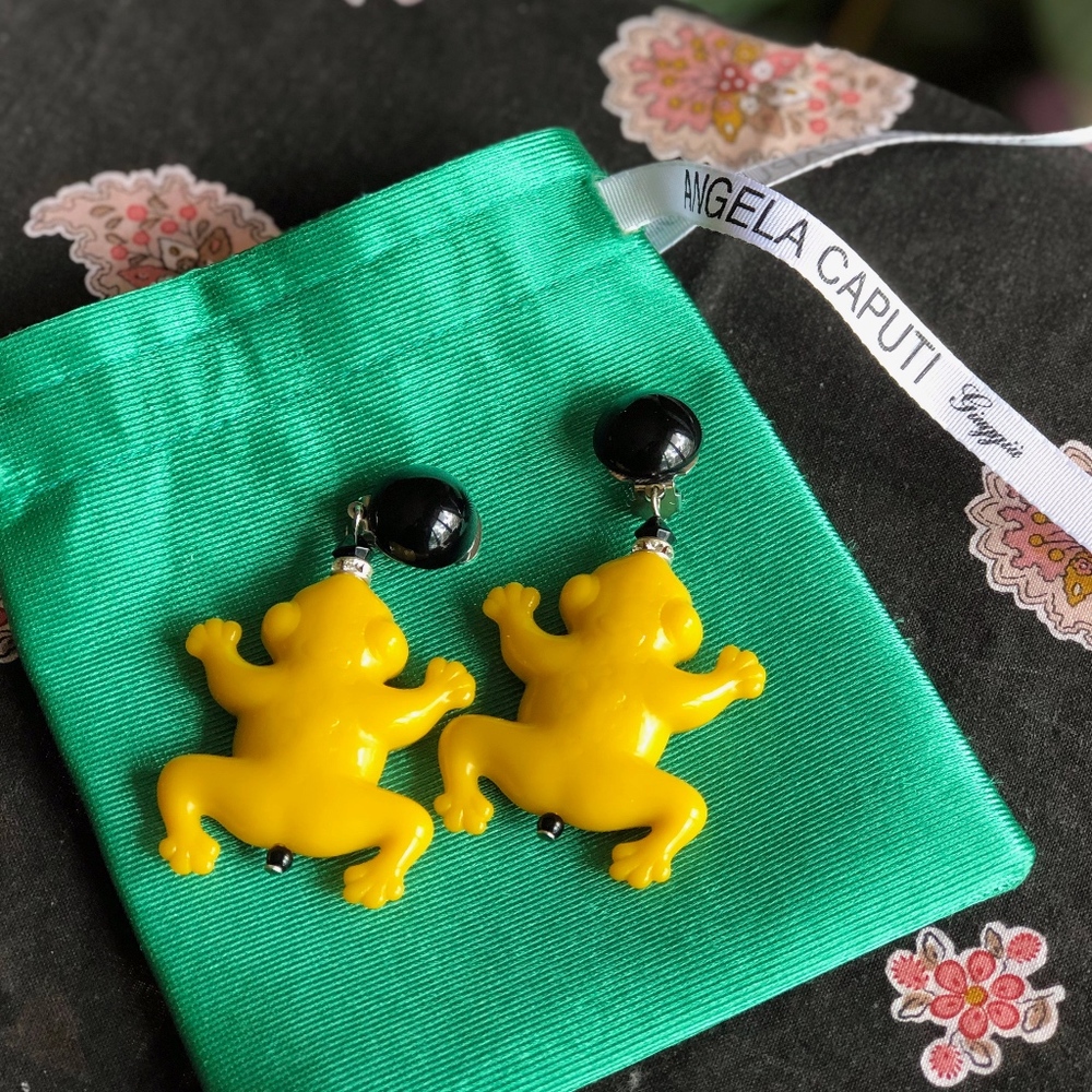 Handmade (clip-on) Frog Earrings